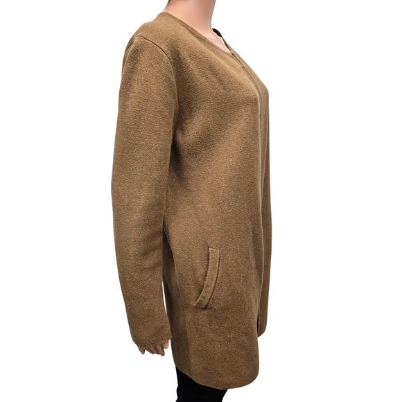 J. Crew Vanessa Cardigan Sweater Jacket Open Front Longline S Cotton Camel Tan - Picture 7 of 12